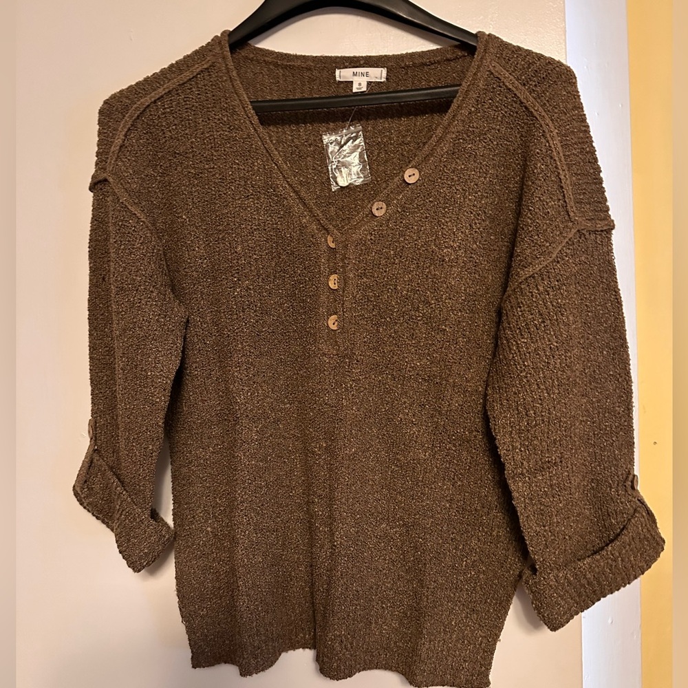 Brown V-Neck Sweater